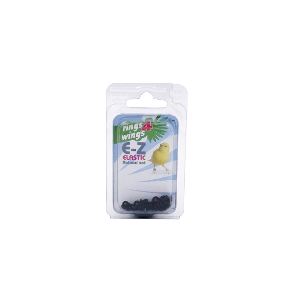 Black elastic rings - 4.5mm - 50 pieces