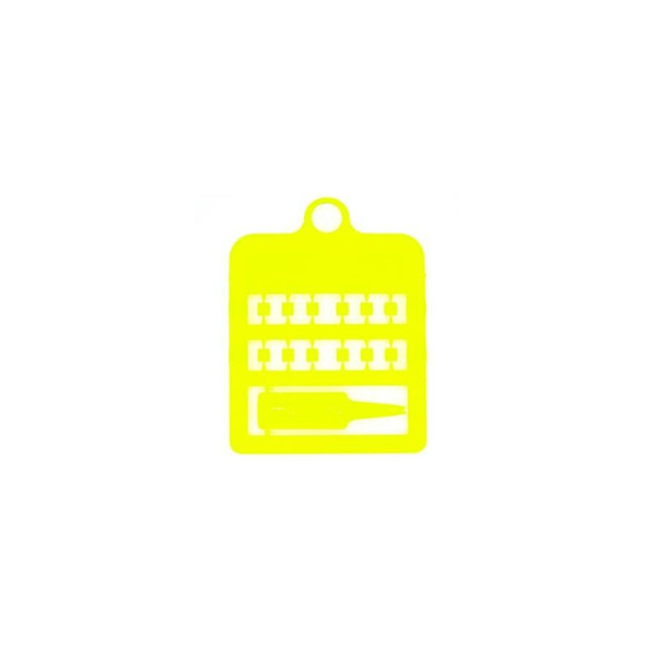 12 Anillos Abiertos De Plástico Para Canarios - Tamaño: 3mm - Color: Amarillo Fluorescente