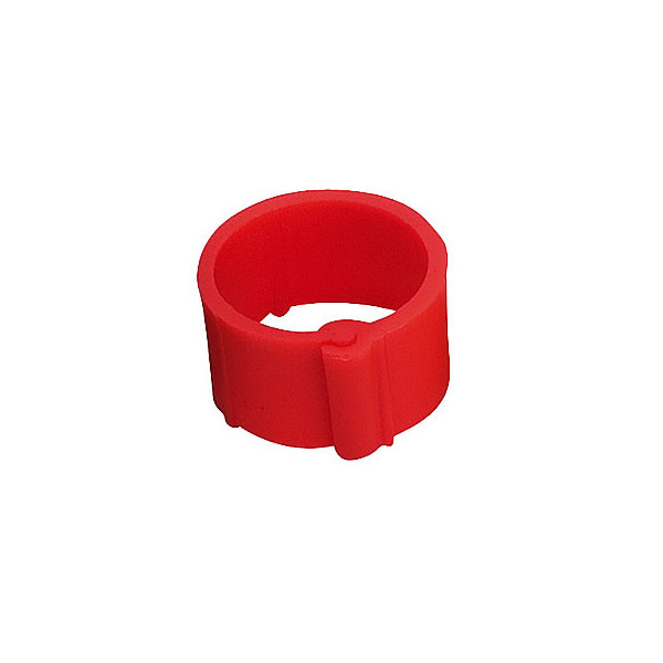 50 Anéis De Plástico Para Pombos - 9mm x 8mm - Cor: Vermelho