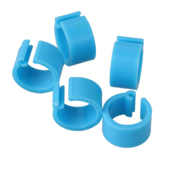 50 Plastikringe für Tauben - 9mm x 8mm - Farbe: Himmelblau