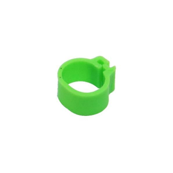 50 Anéis de Plástico Para Pombos - 9mm x 8mm - Cor: Verde Fluorescente