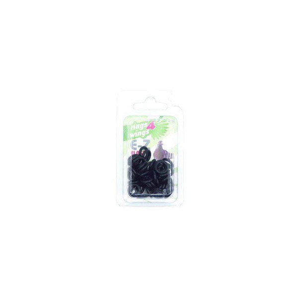 Black elastic rings - 8mm - 50 pieces