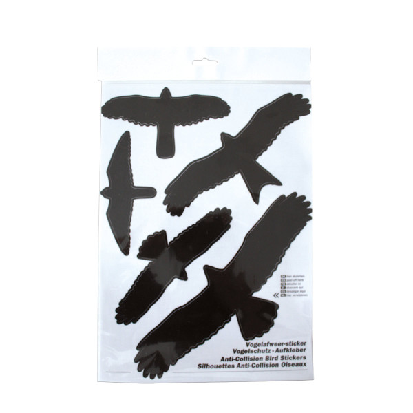 Silhouettes anti-collision oiseaux - 5 autocollants par feuille