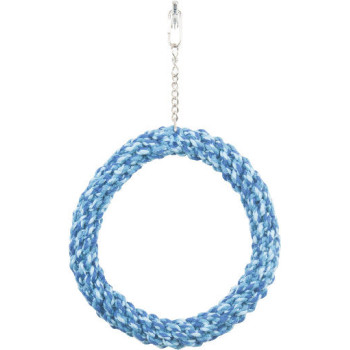 Anneau en corde bleu 19cm