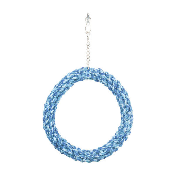 Anneau en corde bleu 19cm