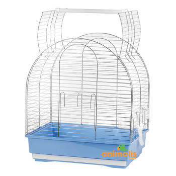 Cage oiseaux "Monica" chromée pour perruches - 51x35x59cm