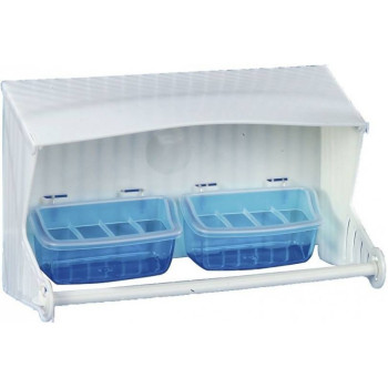 Feeder holder for aviary with 2 feeders