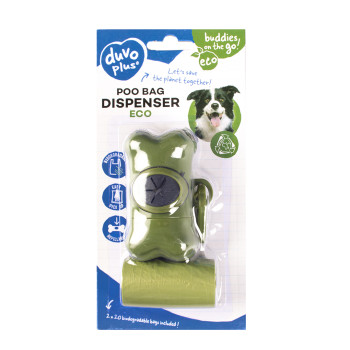Distributeur sacs ramasse-crottes os vert - 2x20st
